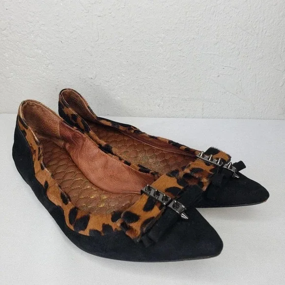 Sam Edelman Black and Animal Print Flats - Picture 13 of 13